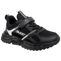 Кроссовки для мальчика (Qwest) черный  верх-искусственная кожа/текстиль подкладка-текстиль размерный ряд 31-36 артикул 221K-F1-2971