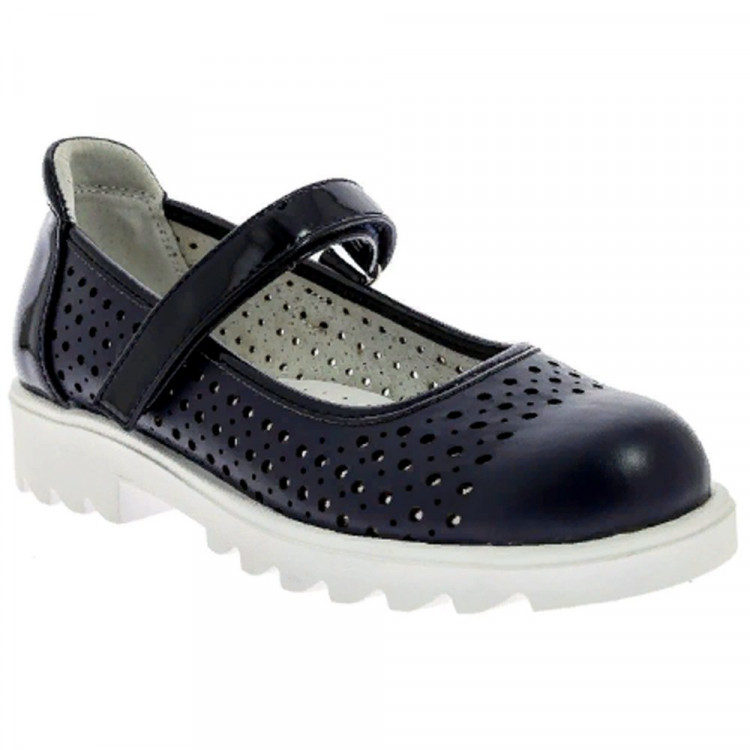 Туфли для девочки (Kenka) синий верх-искусственная кожа подкладка-натуральная кожа размерный ряд 32-37 арт.IZA_20-04_navy