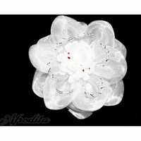 Бант для волос белый Arco Carino 13см арт.109