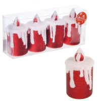 Свеча LED на батарейках 9*4,5см "Снежная" 04шт/наб. арт.1346560