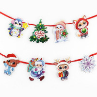Гирлянда-растяжка "Персонажи новогодние" 200см на ленте арт.10297245
