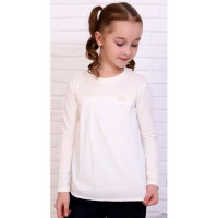 Джемпер для девочки трикотажный (Ликру) длинный рукав цвет экрю арт.0083 МЭРИЛИН размерный ряд 32/128-40/158