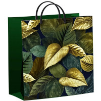 Пакет пластиковый с пластмассовыми ручками "Магия листьев" 30*30+10см арт.ПОД55226