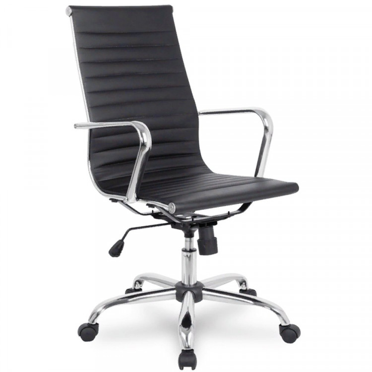 Кресло для руководителя хром/эко-кожа College черный H-966L-1/Black