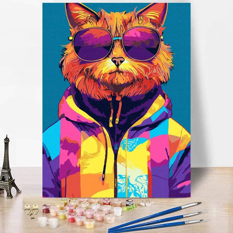 Набор для творчества Картина по номерам 30x40см (RedPanda) Брутальный кот  арт.p54730