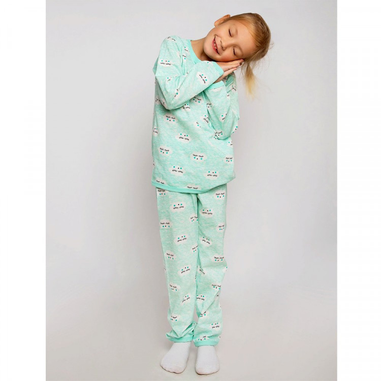 Пижама для девочки арт.0121101502 размер 34/134-40/152 цвет бирюзовый
