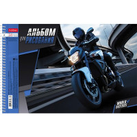 Альбом для рисования 24 листа спираль перфорация на отрыв (Hatber) Мир моторов ассорти арт 24А4Всп