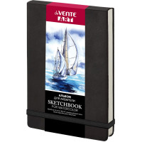 Блокнот-скетчбук А5 24 листа (deVENTE) Black акварельная  бумага 300 г/м²  резинка ляссе арт.2134328