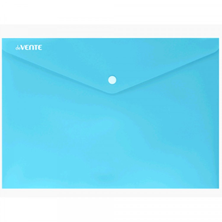 Папка-конверт на кнопке "deVENTE. Pastel" A4 (330x235 мм) 180 мкм, непрозрачная пастельная бирюзовая, индивидуальная маркировка