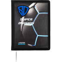 Дневник школьный твердая обложка кожзам (deVENTE) Super Division аппликация rubber patch, отстрочка, ляссе арт.2020508