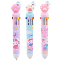 Ручка многоцветная 10-цветная (MC Basir) Лапки 0,5мм ассорти арт.JD-6613