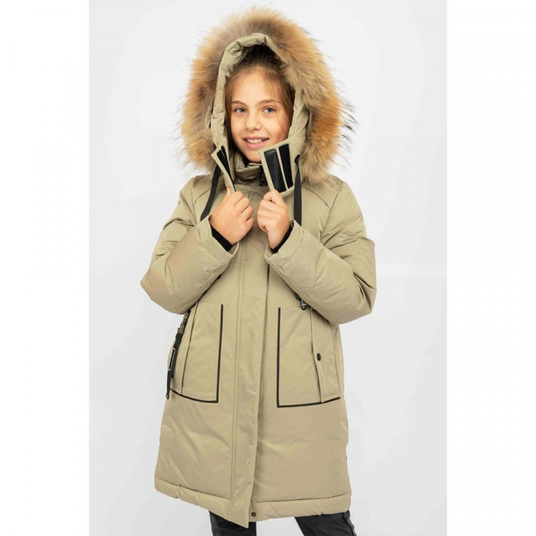 Куртка зимняя для девочки (Mikkimayc) арт.ol-8632-2 цвет хаки