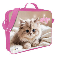 Папка А4 текстиль на молнии регулируемая ручка широкая боковинка (Оникс) Пушистое счастье арт.ПМД 5-20