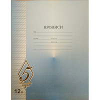 Тетрадь 12 листов частая косая линия (КФОБ) Великолепная пятерка арт TW 512 O0 V5 7