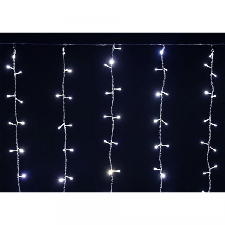 Гирлянда эл.д/дома занавес Дождь 1,5*1,5м 160LED цв.белый (с.провод) арт.LGDB201-2-160-L1-T-S-20