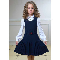 Сарафан для девочки (ГЕРМИОНА) ткань 07 арт.5215-07 размер 30/122-36/140 цвет синий