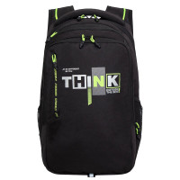 Рюкзак для мальчиков (Grizzly) арт.RU-438-1/1 черный-салатовый 31х42х22 см