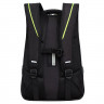 Рюкзак для мальчиков (Grizzly) арт.RU-438-1/1 черный-салатовый 31х42х22 см