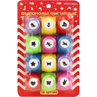 Набор фигурных дыроколов 12 штук d=10мм (Prof-Press) арт.ДР-1205