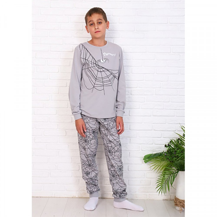 Пижама для мальчика арт.Ловушка размер 32/128-40/152 цвет серый