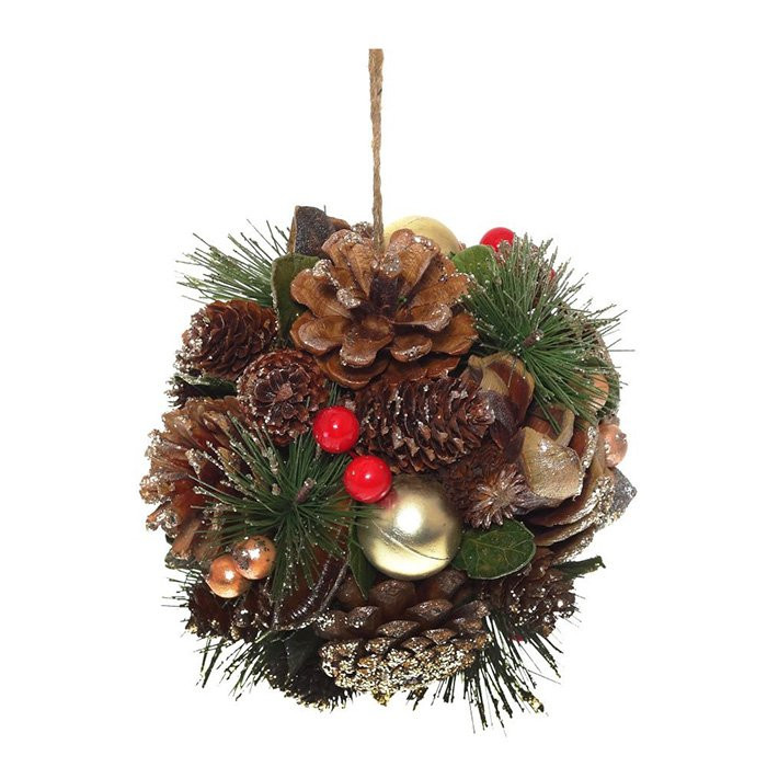 Украшение декоративное "Шар" из природных материалов 14см арт.741947