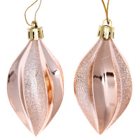 Украшение декор.подвеска пластик "Капля граненая. Очарование" 08см 02шт/наб. цв.шампань арт.916-901