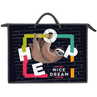 Папка А3 пластик на молнии ручка-шнур (ОНИКС) Забавный ленивец арт  ПР3-20