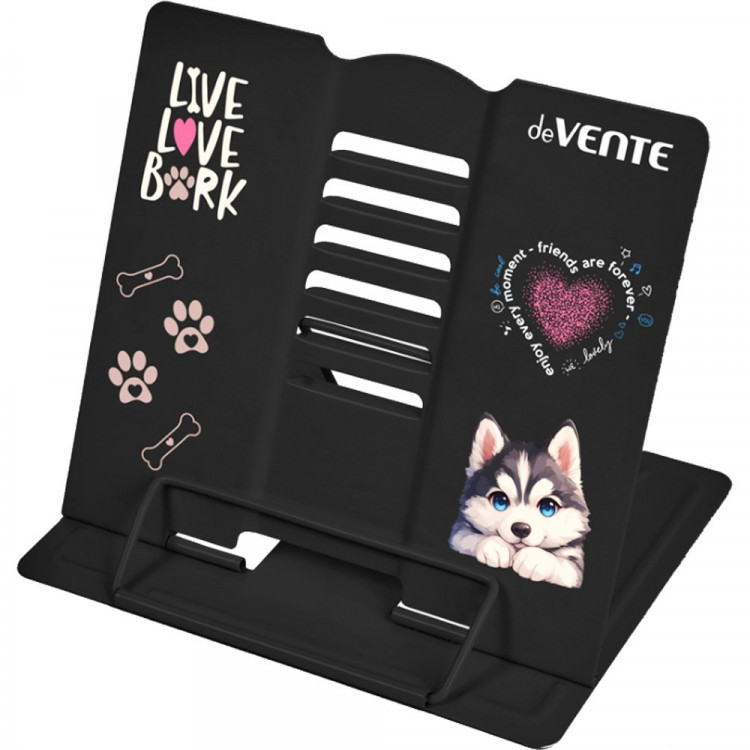 Подставка для книг (deVENTE) металл Cute Husky противоскользящие ножки 15,4x15,2 см синяя арт.8063517