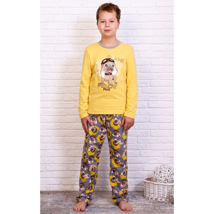 Пижама для мальчика арт.Мечта размер 34/128-36/146 цвет желтый