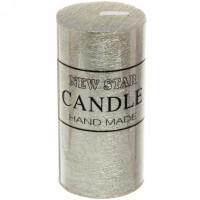 Свеча столбик "New Star ZD-073" 05*10см цв.серебро арт.114-144