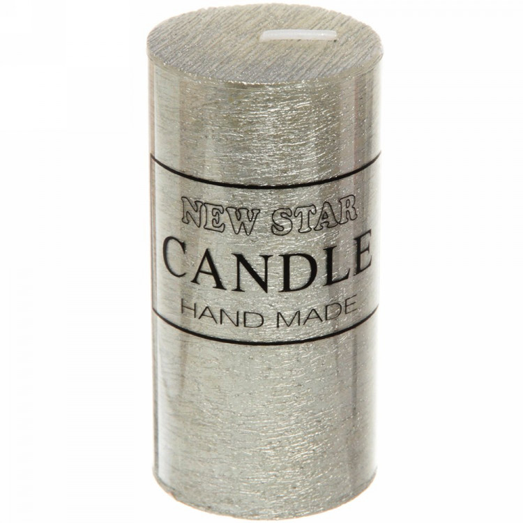 Свеча столбик "New Star ZD-073" 05*10см цв.серебро арт.114-144