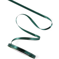 Лента подароч. атласная 0,6см*23м цв.изумрудный с серебром арт.10507968