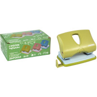 Дырокол (20л) deVENTE пластиковый с линейкой sigNATURE оливковый арт.4020514