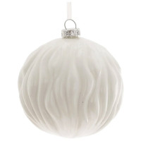 Шар стекло без упаковки /1шт/ 10см белый арт.754096