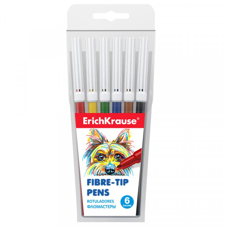 Фломастеры (ErichKrause) Easy Washable 06цветов арт.47879
