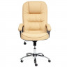 Кресло для руководителя хром/кожзам CH9944 бежевый 36-34